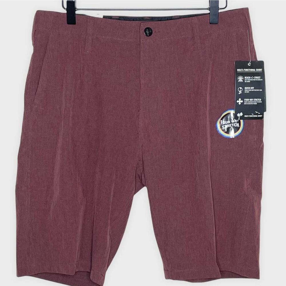 TRUNKS | Maroon multi-functional hybrid shorts beach to street | Men's size 30